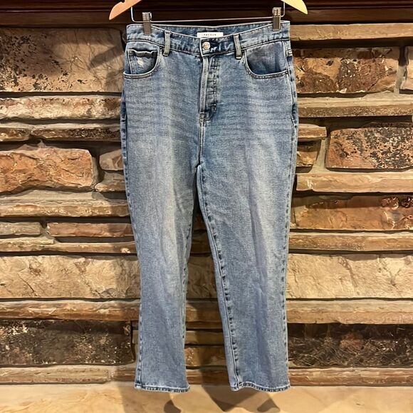 PacSun Mom Button Fly Jeans Tapered Leg High Rise Distressed - Picture 1 of 7